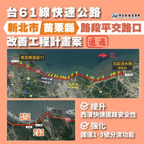1111121台61西濱快速道路(新北到苗栗段)平交路口改善 通過