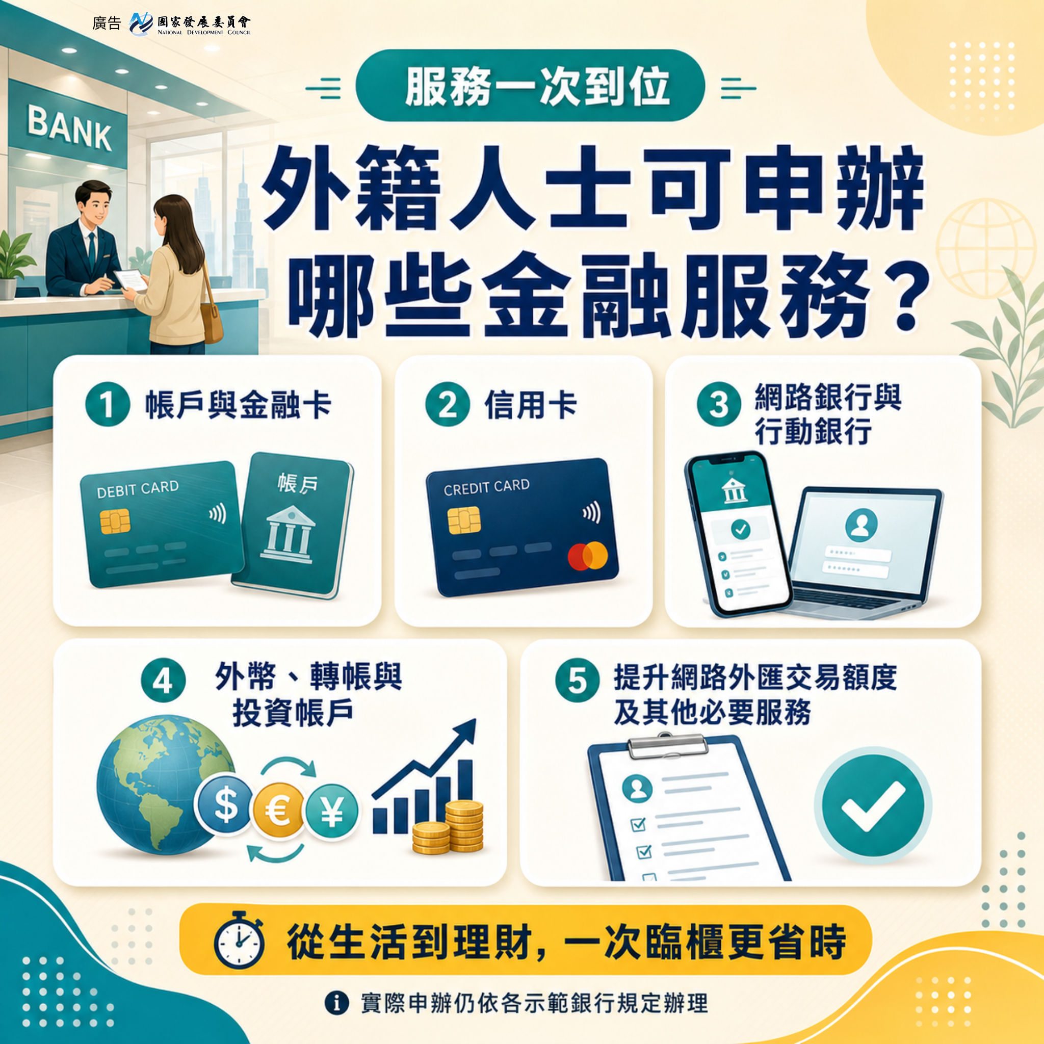 【政策報乎您知】打造國際人才友善金融環境再升級 一站式外籍人士金融服務示範銀行正式啟航